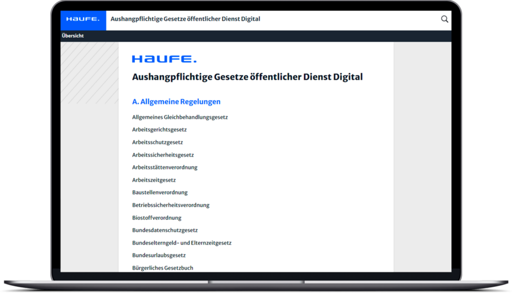 Aushangpflichtige Gesetze öffentlicher Dienst Digital: Datenbank ...